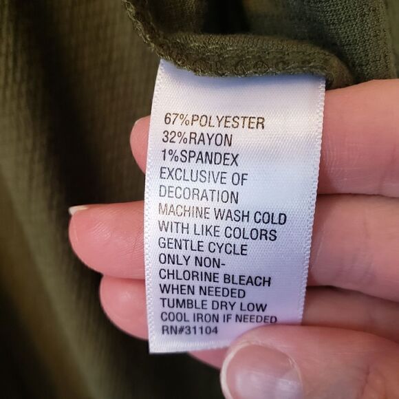 NEW DIRECTIONS Olive Green Open-Front Top - Picture 4 of 6